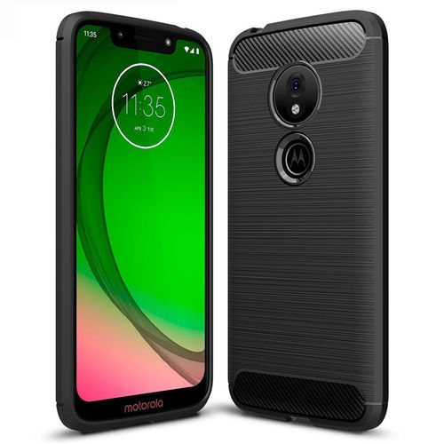 Flexi Slim Carbon Fibre Case for Motorola Moto G7 Play - Brushed Black